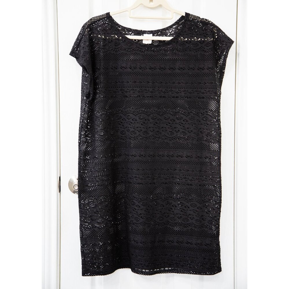 Merona Black Mesh Swim Cover Up, size L
